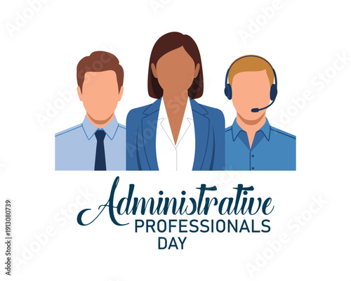 Happy Administrative Professionals' Day vector. Administrative workers men and women vector. Office people icon set. Important day