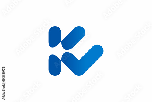 Letter KN Check Direction Logo 