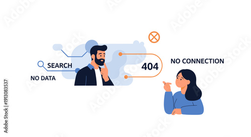 A minimalist design with bold text conveying absence of data, ideal for websites or presentations.