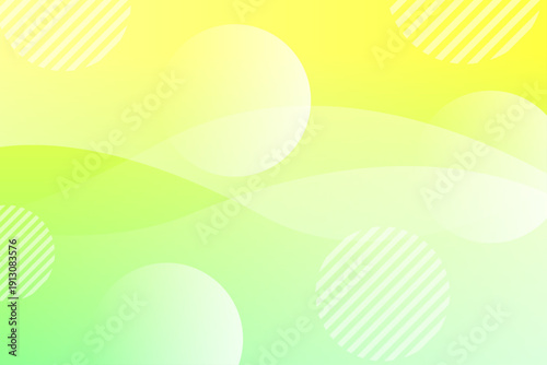 ポップな黄緑抽象背景と円形ストライプのデザイン

