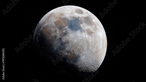 Detailed photograph showcases a prominent celestial body illuminated against the dark expanse of space.