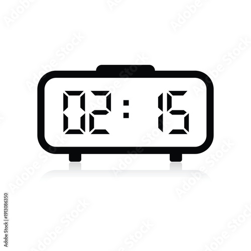 Quarter past two digital clockface symbol with bold numbers for high contrast mobile notification icons