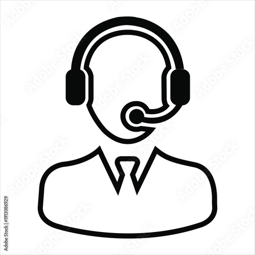 Professional using headset with microphone for customer support or communication