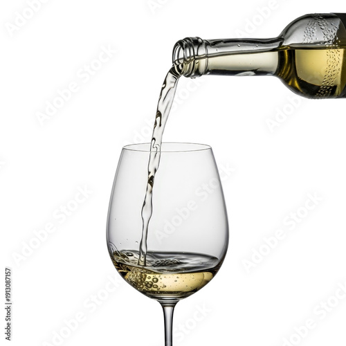 White wine being poured into a glass