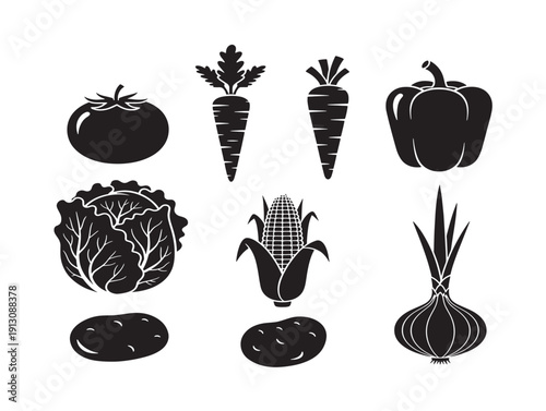 Bountiful garden produce set for gorgeous farming food illustrations