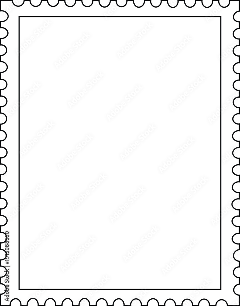 Fototapeta premium Postage Stamp Frame Line Border Icon.