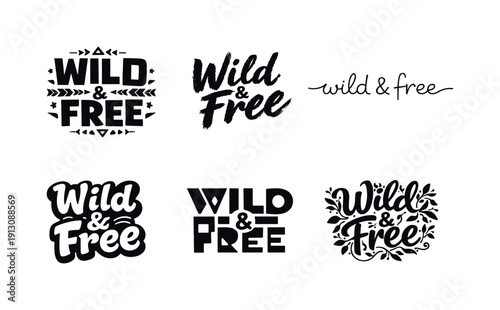 Artisan handmade typography. Set lettering. harmonious lettering variations of the same emblematic concept, each with different artistic