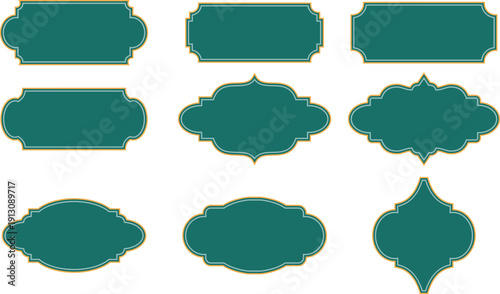 Traditional decorative frame design Premium ornamental badge shapes