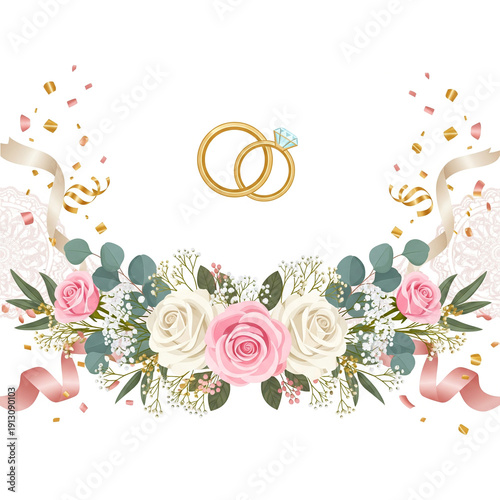 Wedding Rings with Floral Design