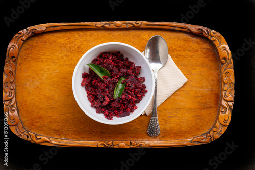 Beetroot Thoran, Poriyal, Palya  a traditional dish in south India. 
