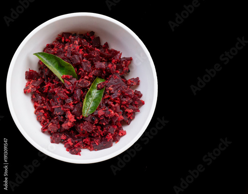 Beetroot Thoran, Poriyal, Palya  a traditional dish in south India. 