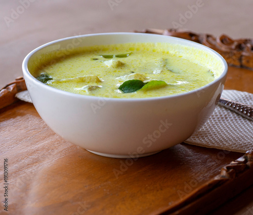 Vegetable stew, saphed petha kadhi. ash gourd curry an Indian dish. 