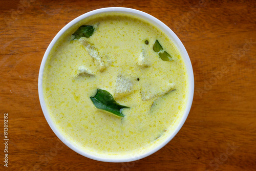 Vegetable stew, saphed petha kadhi. ash gourd curry an Indian dish. 