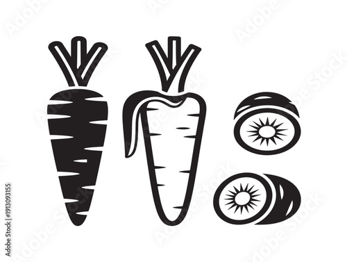 Fresh carrot set for stunning garden and healthy eating themes