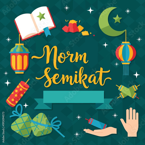 Norm Semikat Celebration with Decorations and Symbols.