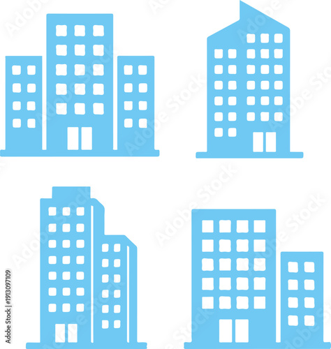 office building icons transparent