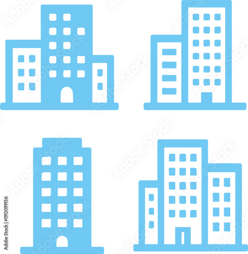 office building icons transparent