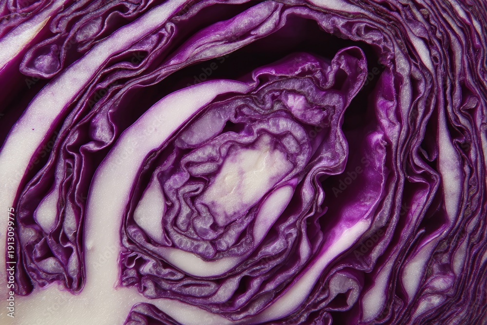Obraz premium Close-up abstract view of vibrant purple and white layered vegetable texture