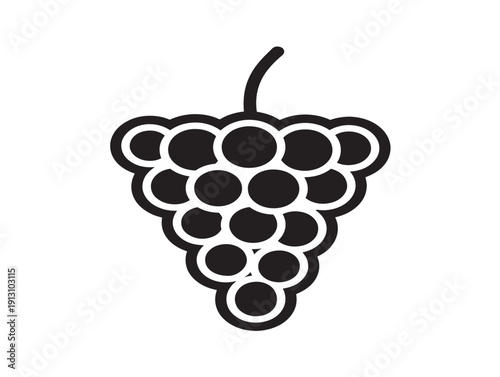 Rich grape bundle silhouette for beautiful vineyard and wine making themes