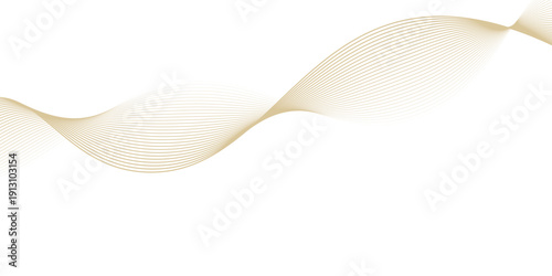 Abstract luxury gold flow line pattern on white background. Simple design