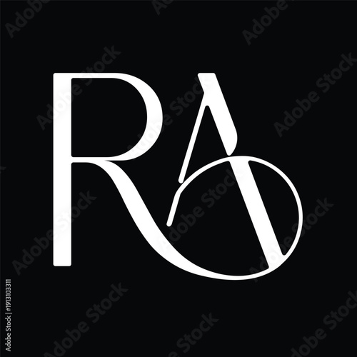 Initial letter RA logo design 
