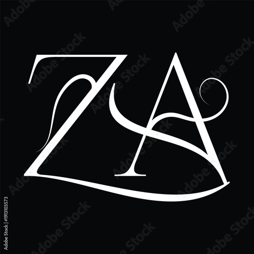 Initial letter ZA logo design 
