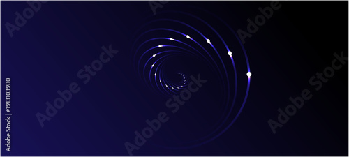 Neon futuristic 3d sphere of blue and purple glowing digital waves and particles. Future technology concept, abstract blue background