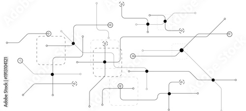 Abstract AI circuit board background. Tech pattern with chipset, semiconductors, circuit board background electronic circuit board