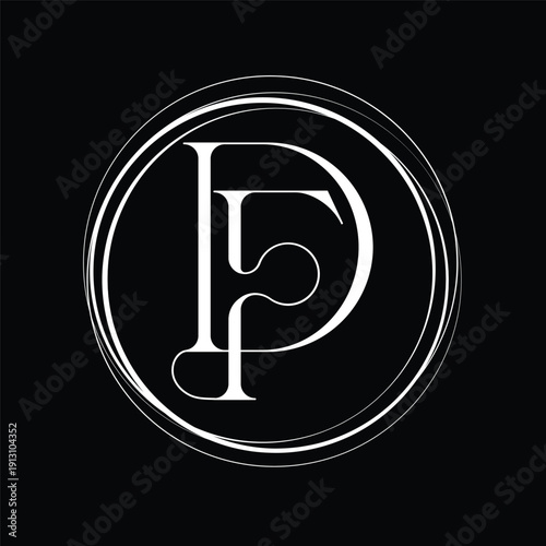 Initial letter DF logo design 
