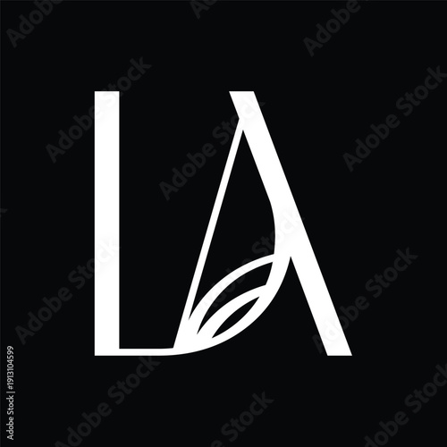 Initial letter LA logo design 
