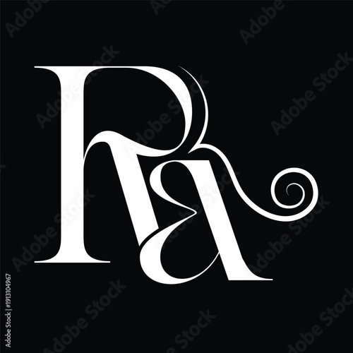 Initial letter Ra logo design 
