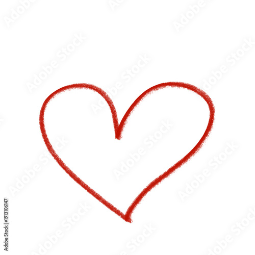 A decorative illustration of a red heart in a simple cartoon style on a white isolated background. The flat design features soft shapes and vibrant colors. Suitable for cards, stickers, packaging, rom