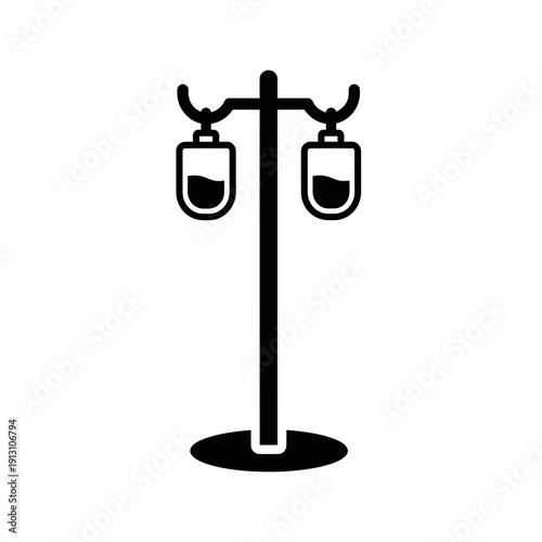 IV Drip Stand with Bags Icon.
