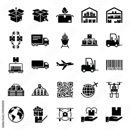Logistics and Delivery Icons Set 6.