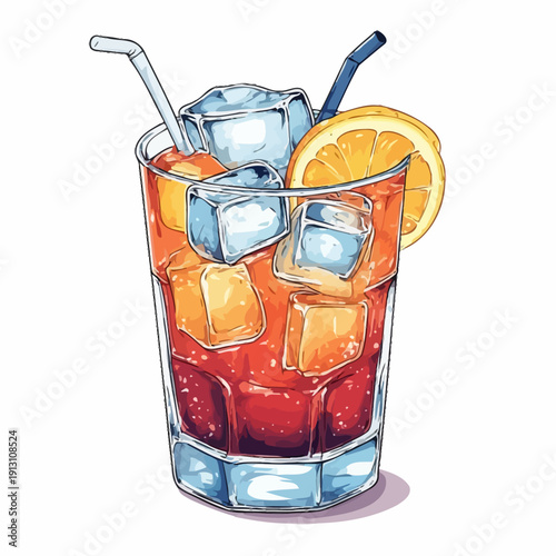 Very Delicious Drink with ice , EPS format