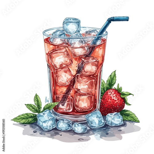 Very Delicious Drink with ice , EPS format