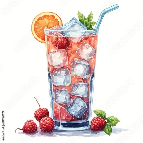 Very Delicious Drink with ice , EPS format