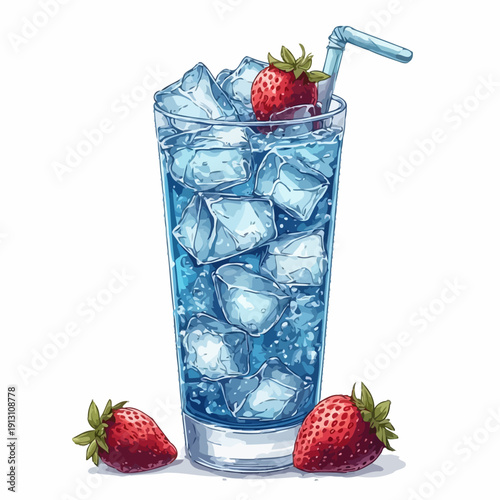 Very Delicious Drink with ice , EPS format