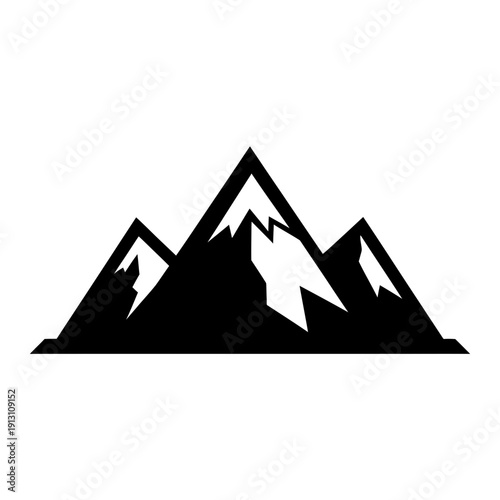 Stylized Black Mountain Range Silhouette.
