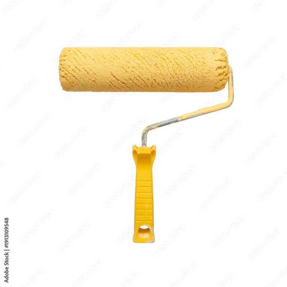 Obraz premium Yellow paint roller tool painting home improvement