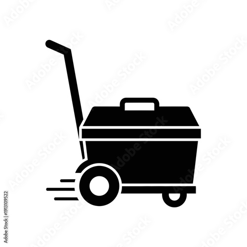 Black dolly with cooler and speed lines.