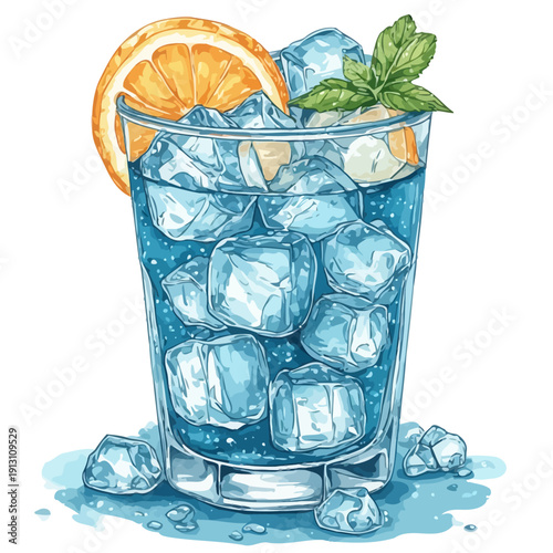 Very Delicious Drink with ice , EPS format