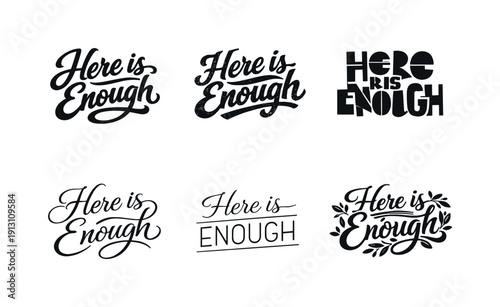 Versatile Lettering Showcase. Here is enough. Set lettering. harmonious lettering variations of the same emblematic concept, each with different artistic