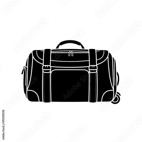 Black Silhouette of a Rolling Duffle Bag.