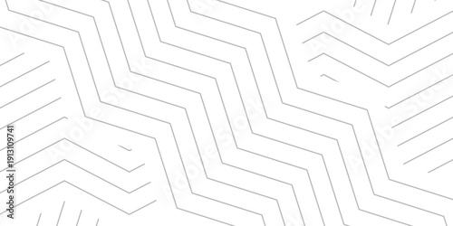 Seamless zigzag lines background in monochrome. Modern template design. Simple white pattern. Vector illustration