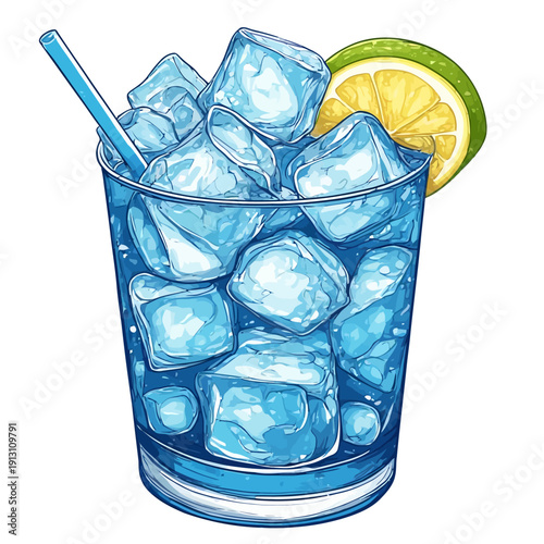 Very Delicious Drink with ice , EPS format
