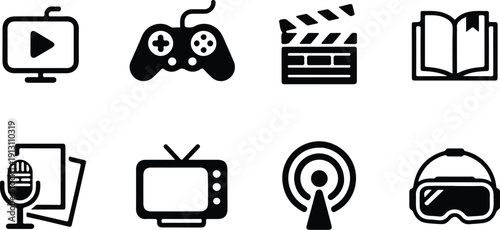 Premium App Icons – Clean Mobile UI Vector Pack Modern App Icon Set – Black Silhouette Vector