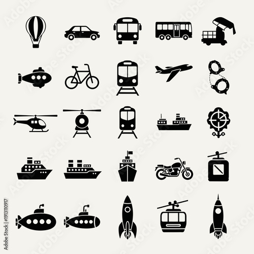 Collection of Transportation Icons.