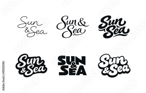 Intentionally unbusy. Set lettering. harmonious lettering variations of the same emblematic concept, each with different artistic