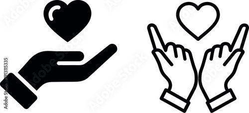 Two hands symbolizing love and support through heart gestures